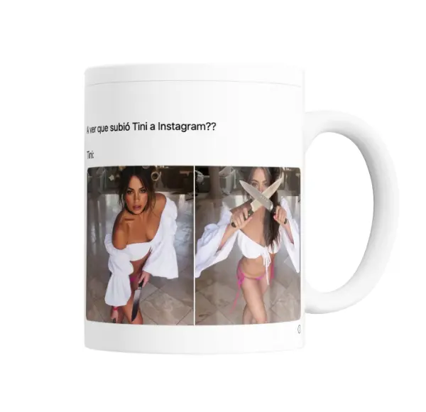 Taza de Cerámica Tini Meme A ver que subió a Instagram