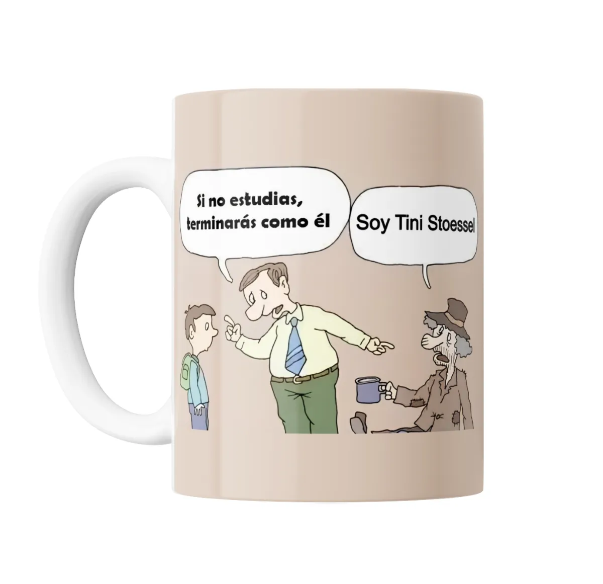 Taza de Cerámica TINI Meme Si no estudias terminarás como él - vista 2