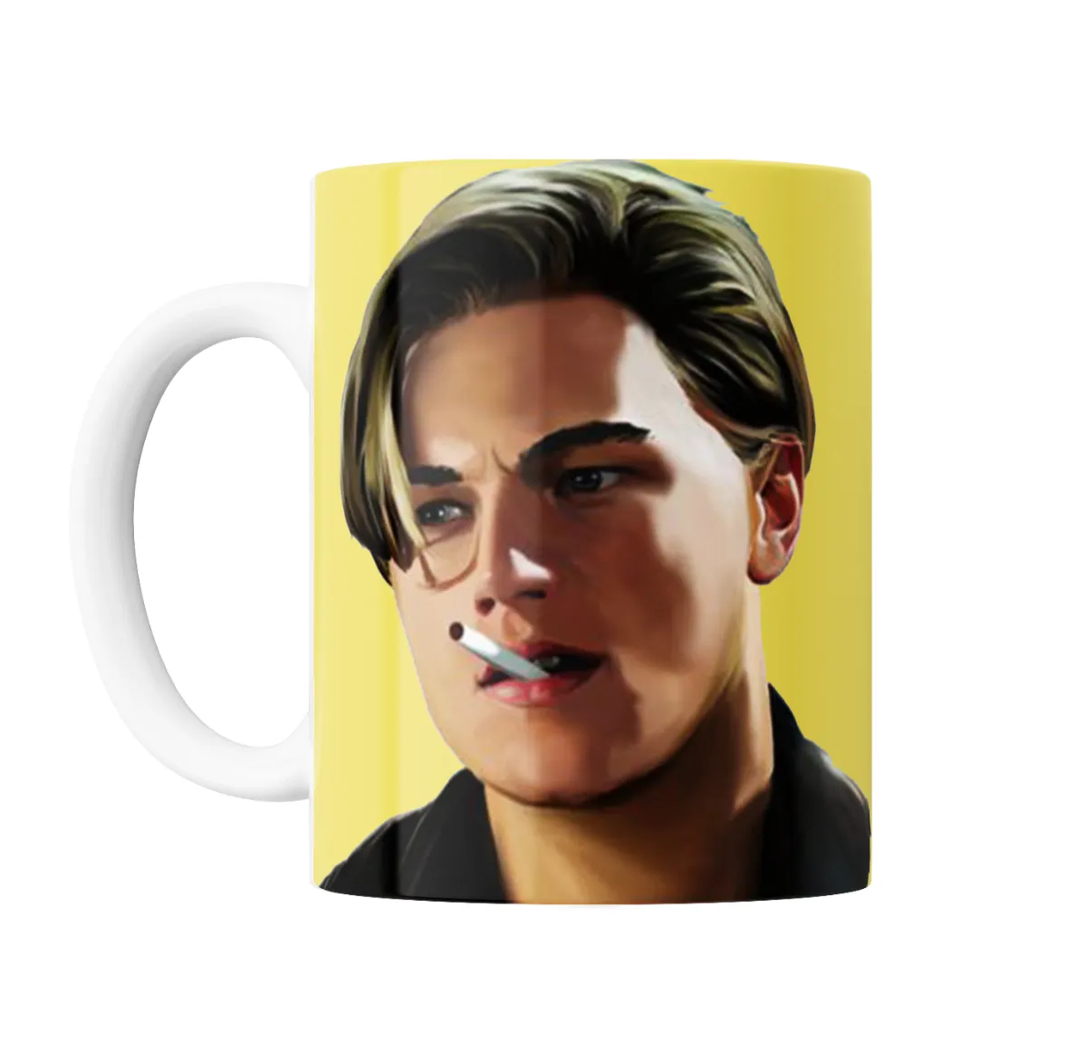 Taza de Cerámica Titanic Retrato con Cigarrillo Fondo Amarillo - vista 2