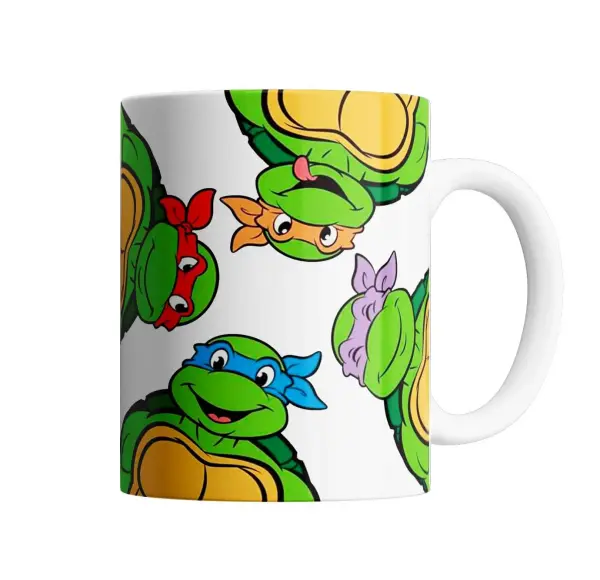 Taza de Cerámica Tortugas Ninja Leonardo Rafael Miguel Ángel Donatello