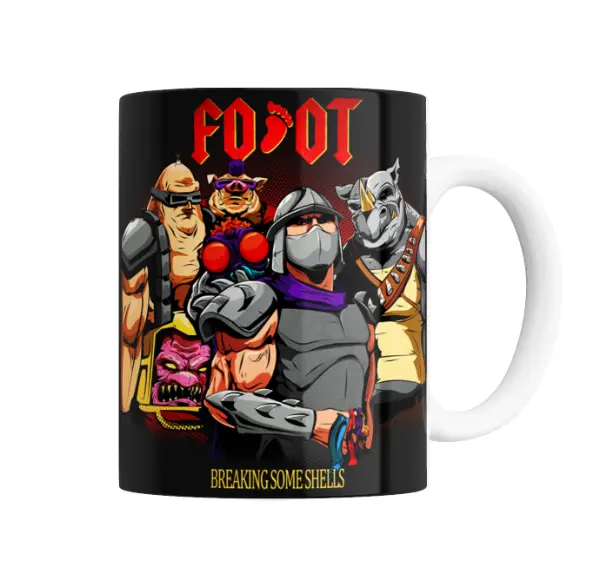 Taza de Cerámica Tortugas Ninja Foot Clan Shredder Bebop Rocksteady