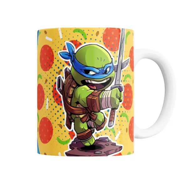 Taza de Cerámica Tortugas Ninja Leonardo Chibi Pizza