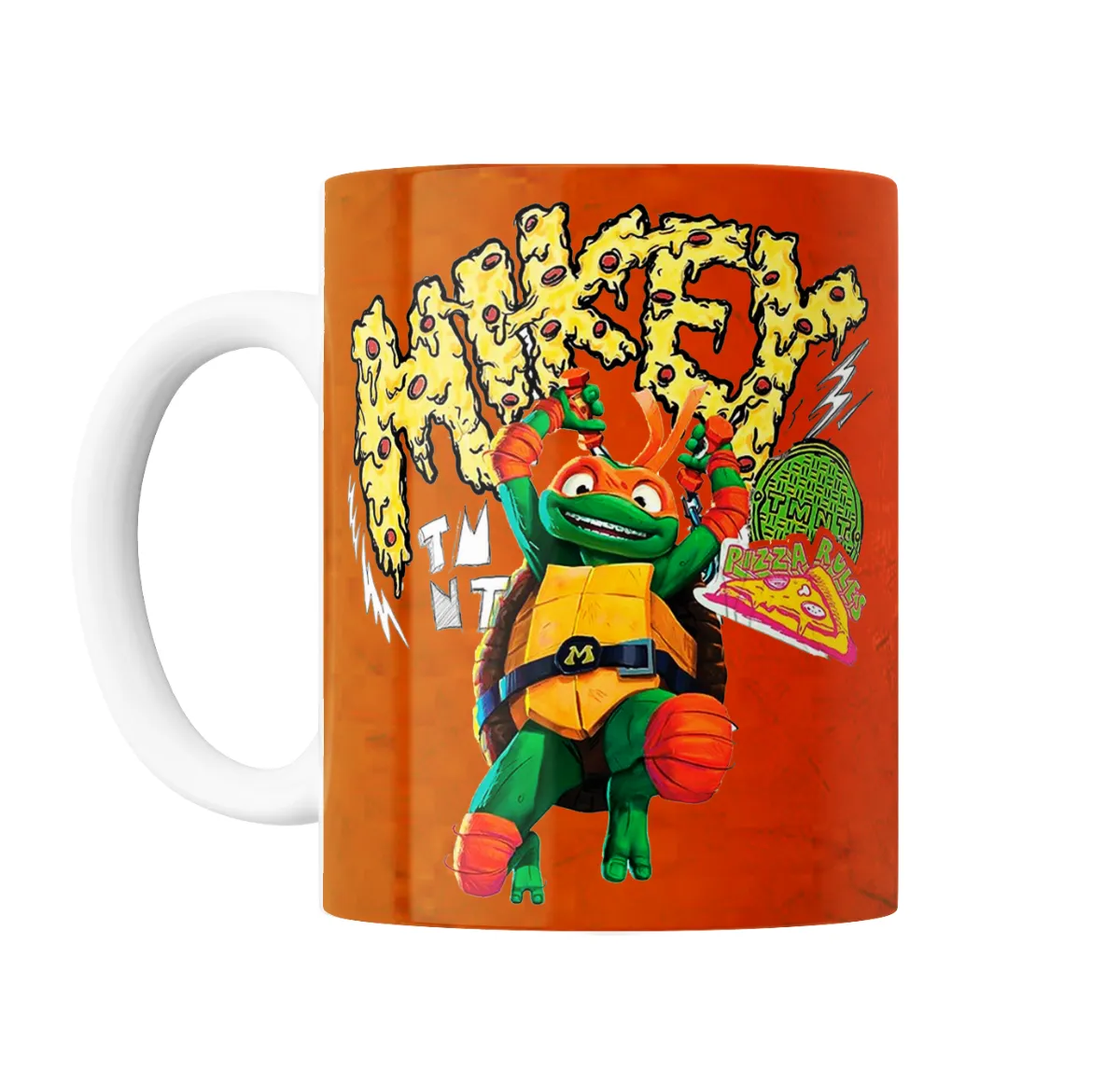 Taza de Cerámica Tortugas Ninja Mikey Pizza Rules Mutant Mayhem - vista 2