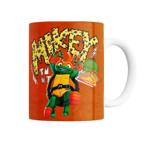 Taza de Cerámica Tortugas Ninja Mikey Pizza Rules Mutant Mayhem