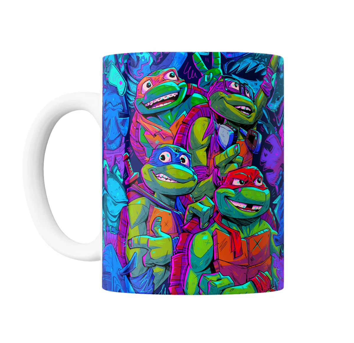 Taza de Cerámica Tortugas Ninja Neón Pop Art - vista 2