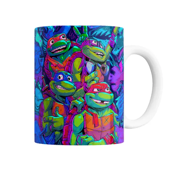 Taza de Cerámica Tortugas Ninja Neón Pop Art