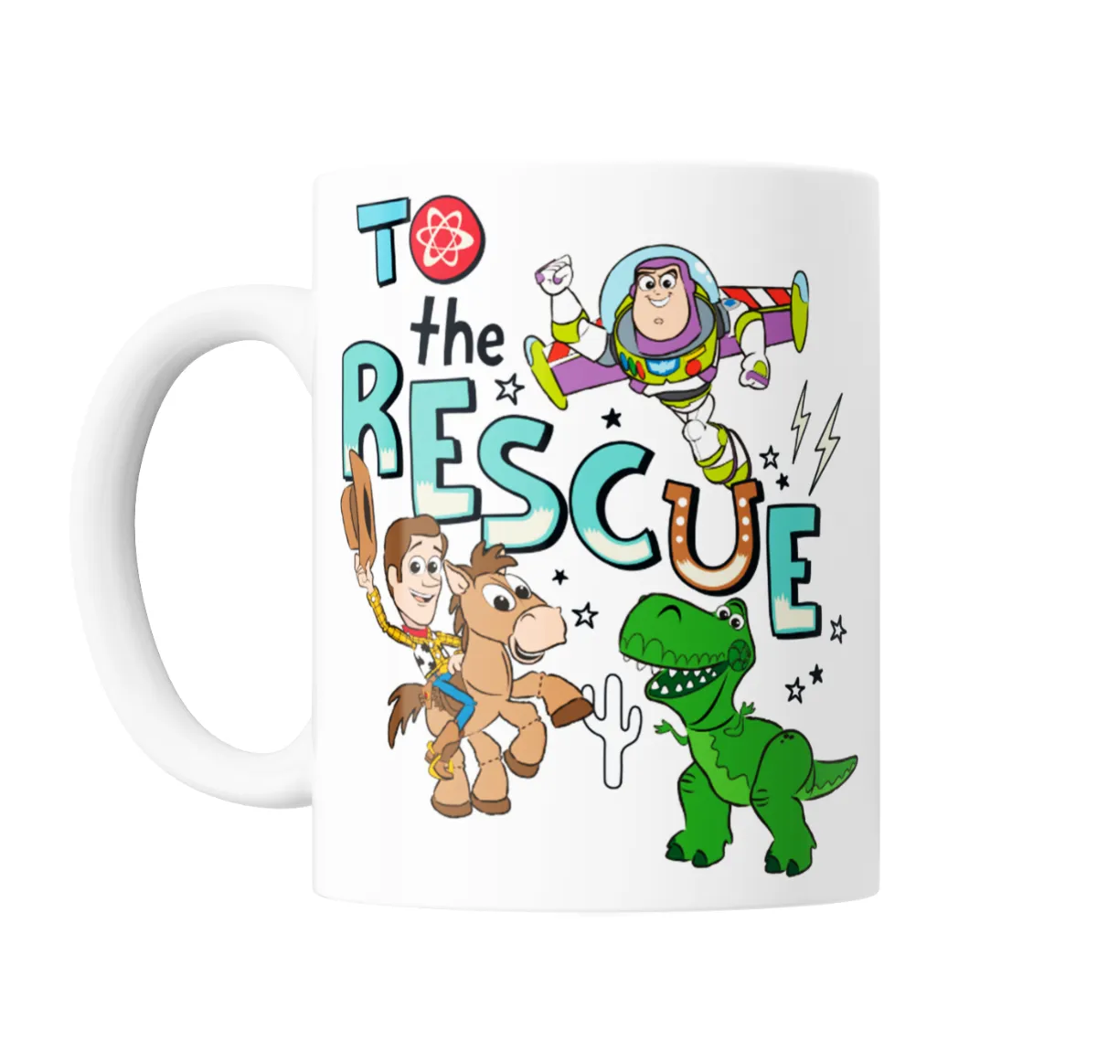Taza de Cerámica Toy Story To the Rescue Woody Bullseye Buzz Rex - vista 2