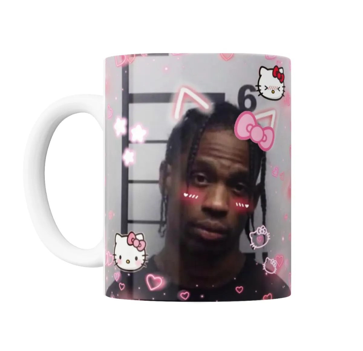 Taza de Cerámica Travis Scott Meme Hello Kitty - vista 2