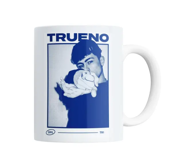 Taza de Cerámica Trueno Poster Azul 1991