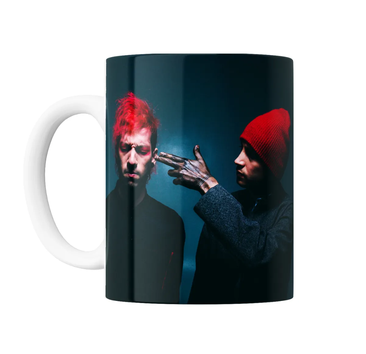 Taza de Cerámica Twenty One Pilots Foto Pelo Rojo y Gorro - vista 2