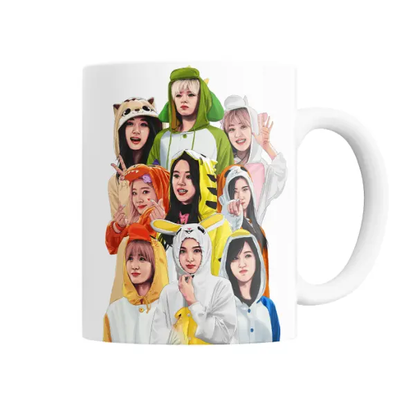 Taza de Cerámica Twice Grupo con Pijamas de Animales