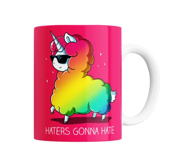 Taza de Cerámica Unicornio Llama Haters Gonna Hate