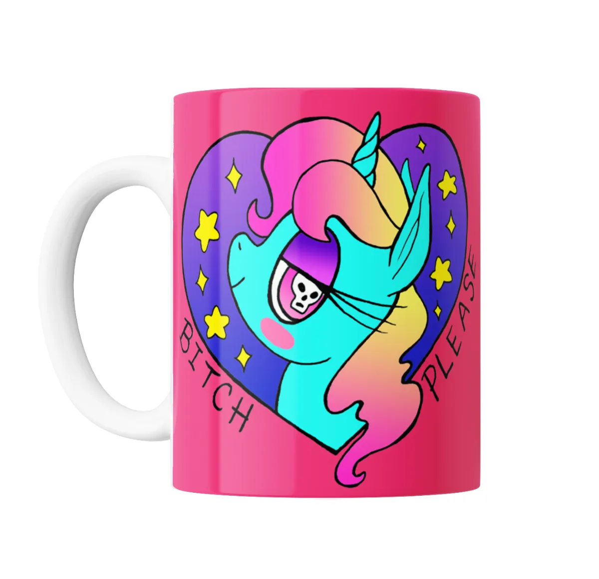 Taza de Cerámica Unicornio Calavera Bitch Please - vista 2