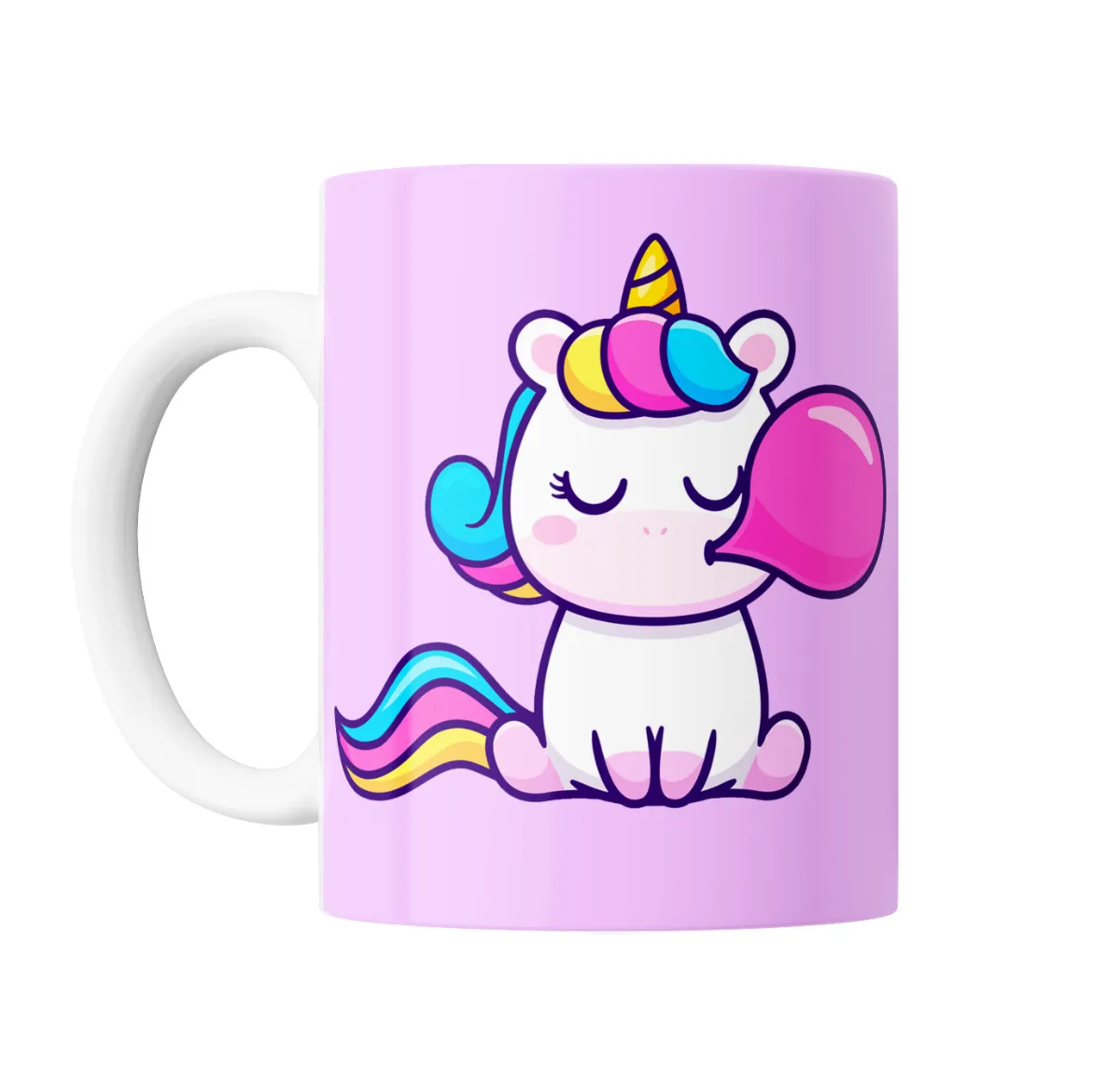 Taza de Cerámica Unicornio Kawaii Burbuja de Chicle - vista 2