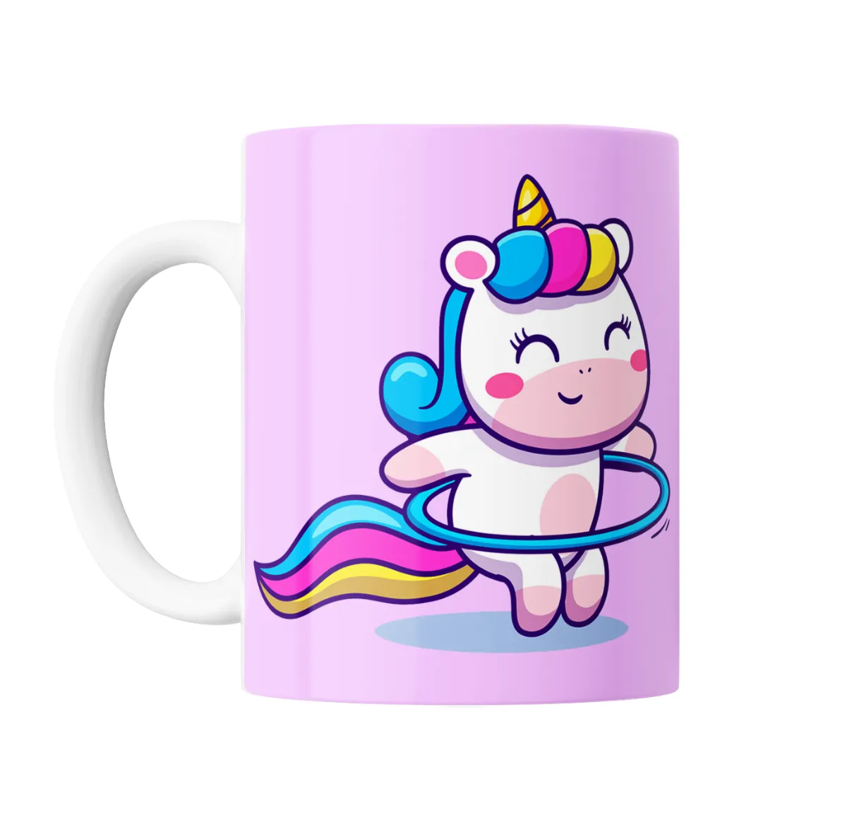Taza de Cerámica Unicorno Kawaii con Aro Hula Hula - vista 2