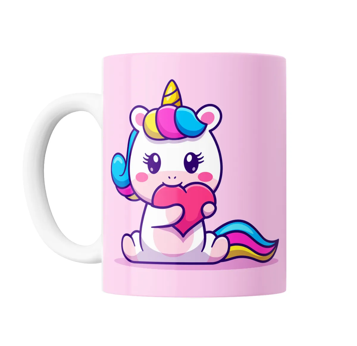 Taza de Cerámica Unicornio Kawaii con Corazón - vista 2