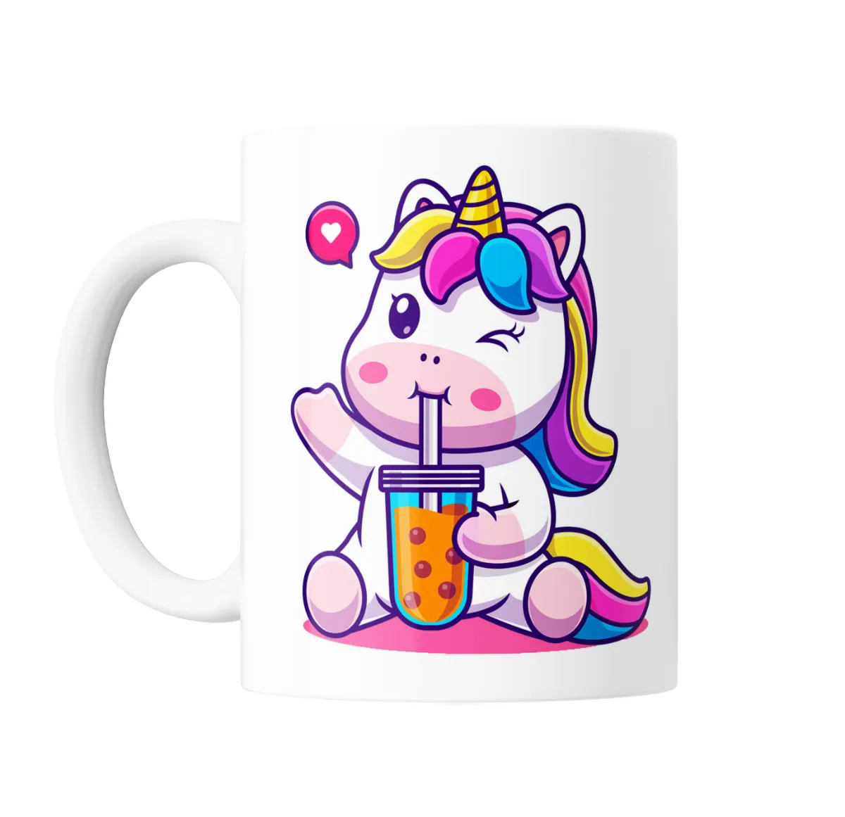 Taza de Cerámica Unicornio Kawaii Bubble Tea - vista 2