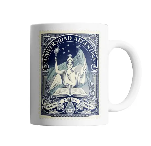 Taza de Cerámica Universidad Argentina Sello Pública y Gratuita