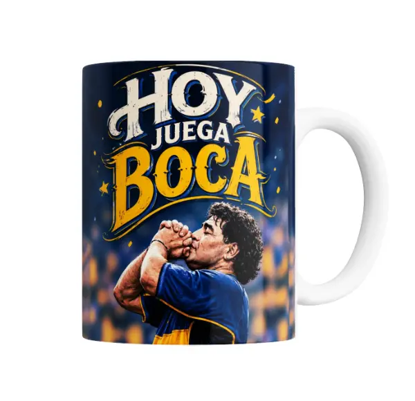 Taza de Cerámica Boca Juniors Hoy Juega Boca Maradona