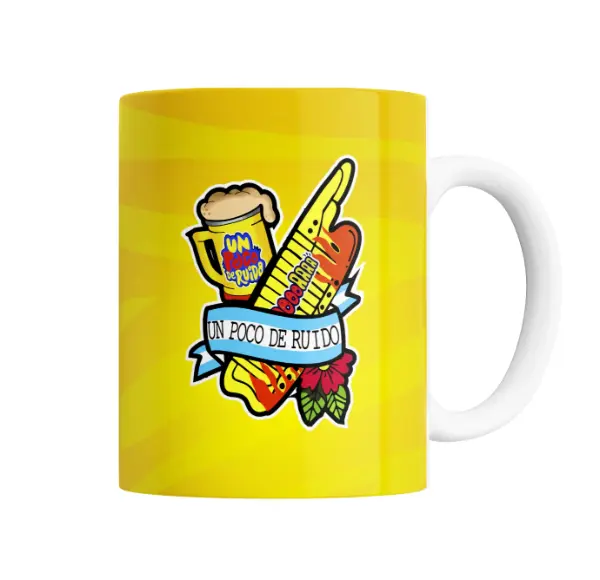 Taza de Cerámica Un Poco de Ruido Jarra y Guitarra Argentina