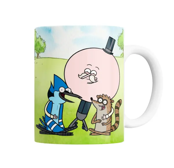 Taza de Cerámica Un Show Mas Mordecai y Rigby