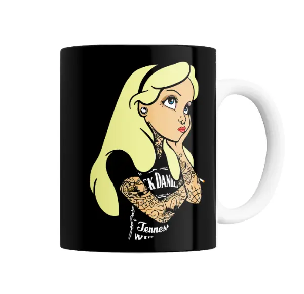 Taza de Cerámica Alicia Tatuada Jack Daniel's
