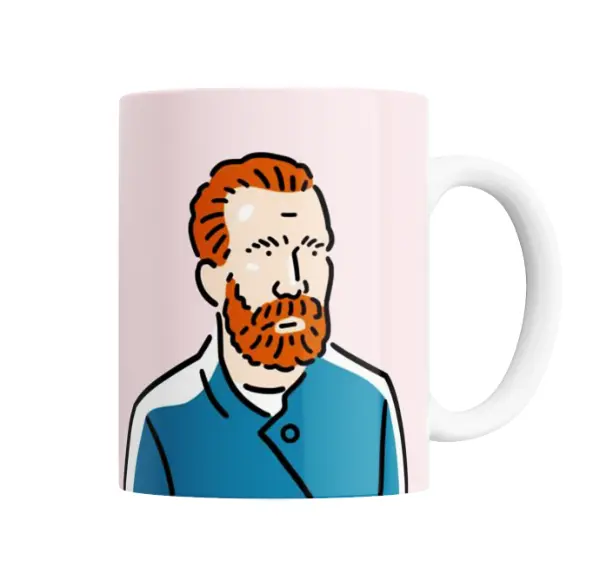 Taza de Cerámica Van Gogh Retrato Ilustrado