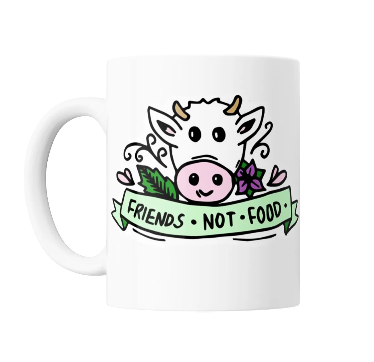 Taza de Cerámica Vegan Friends Not Food Vaca - vista 2