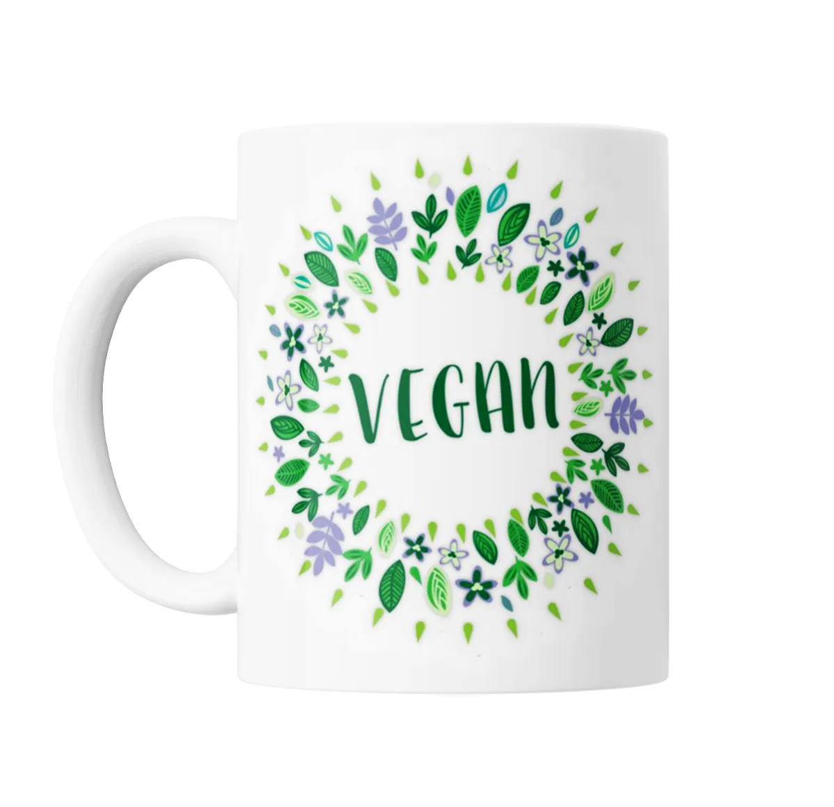 Taza de Cerámica Vegan Corona de Hojas y Flores - vista 2