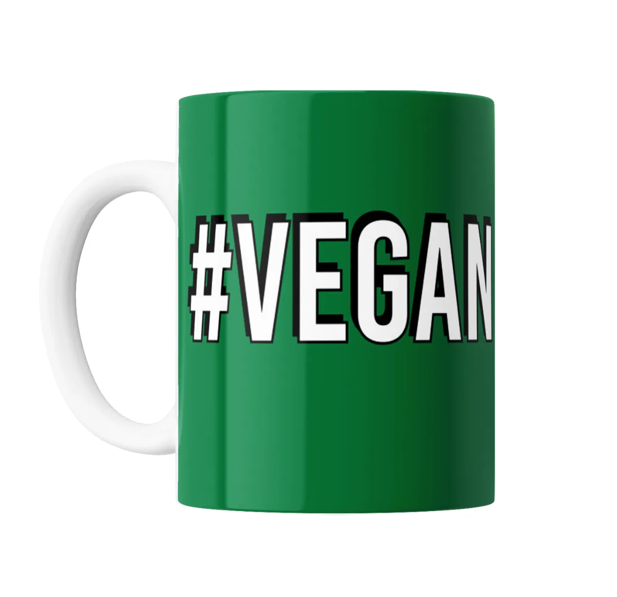 Taza de Cerámica Vegan Hashtag Verde - vista 2
