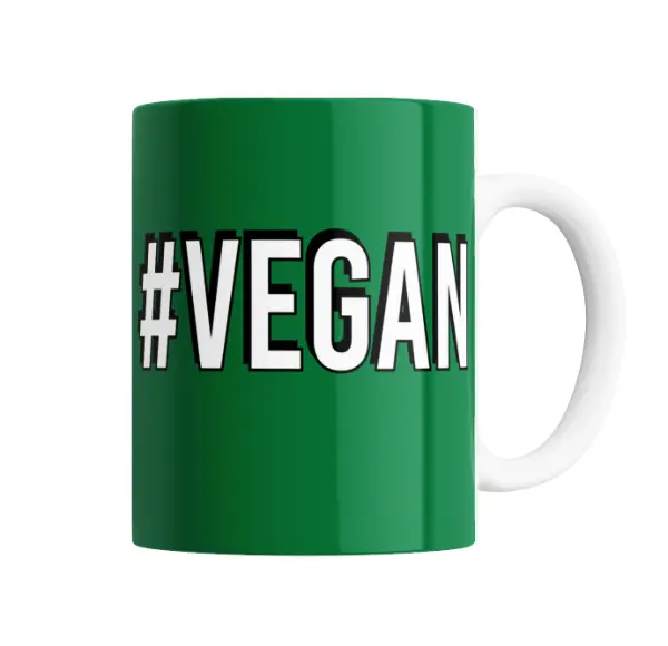 Taza de Cerámica Vegan Hashtag Verde