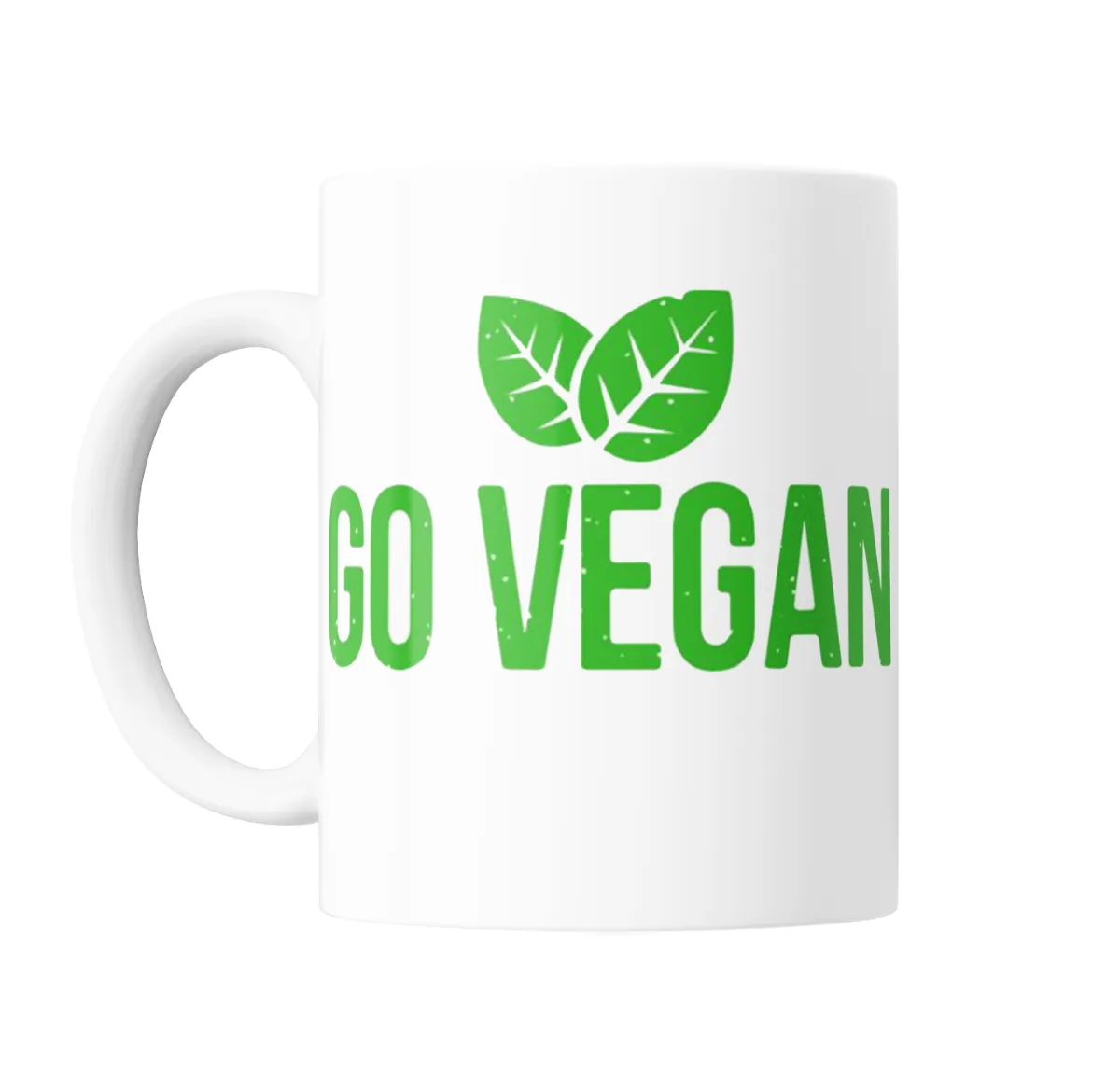 Taza de Cerámica Go Vegan con Hojas - vista 2