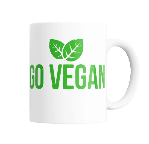 Taza de Cerámica Go Vegan con Hojas