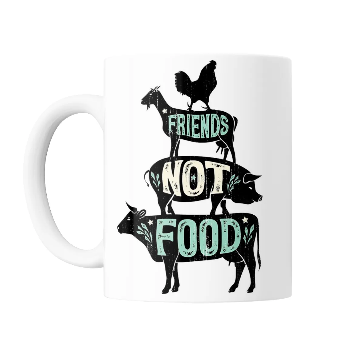 Taza de Cerámica Friends Not Food Animales Granja - vista 2