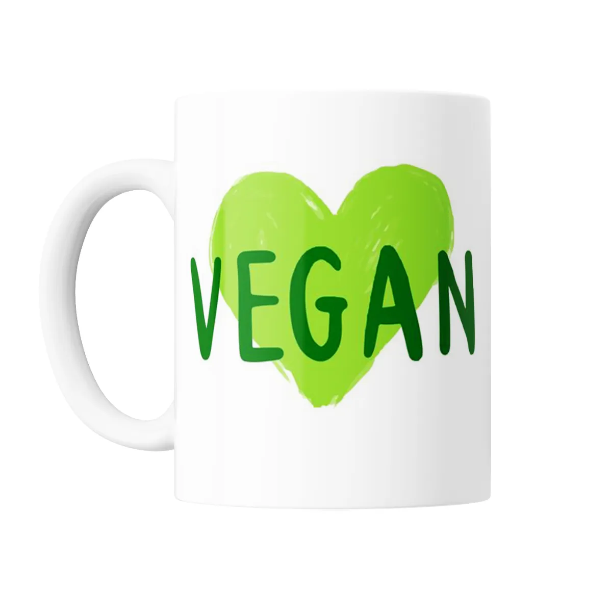 Taza de Cerámica Vegan Corazón Verde - vista 2