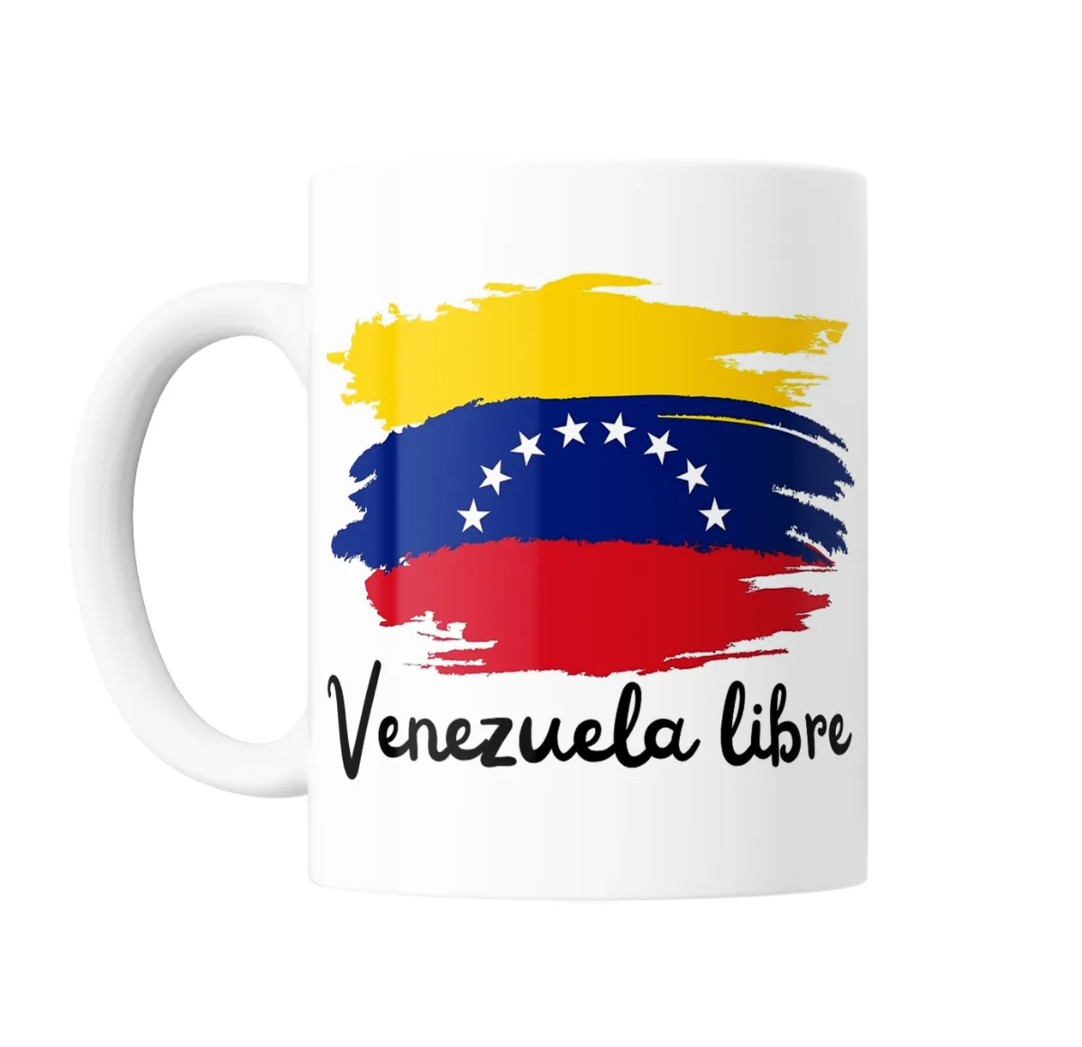 Taza de Cerámica Venezuela Libre Bandera Pincelada - vista 2