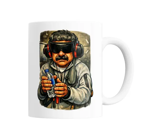 Taza de Cerámica Venezuela Libre Maduro con Lentes y Botella de Agua