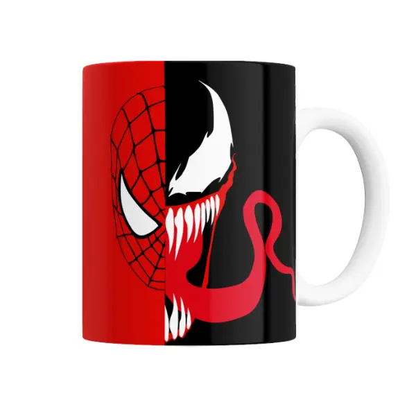 Taza de Cerámica Venom Spider-Man Mitad y Mitad