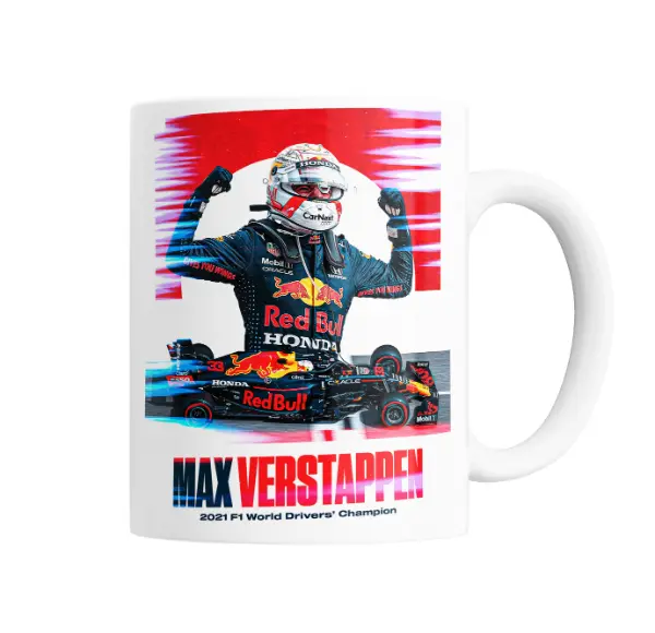 Taza de Cerámica Max Verstappen Campeón del Mundo 2021 Red Bull