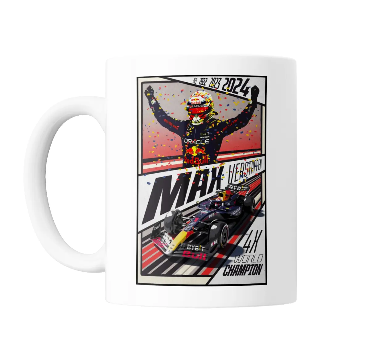 Taza de Cerámica Max Verstappen Fumando en el Auto - vista 2