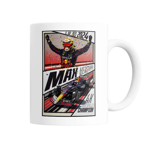 Taza de Cerámica Max Verstappen Fumando en el Auto