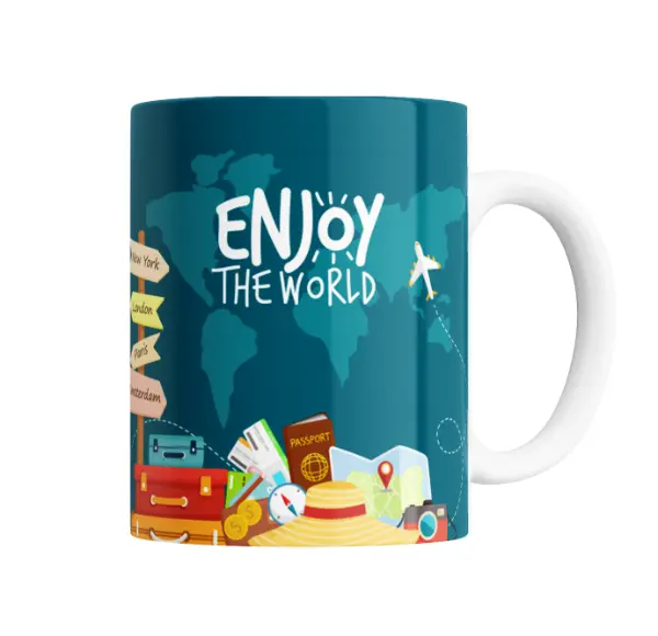 Taza de Cerámica Viajes Enjoy the World New York London Paris