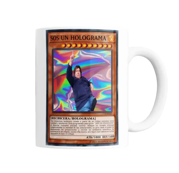 Taza de Cerámica Vieja Holograma Carta SOS UN HOLOGRAMA