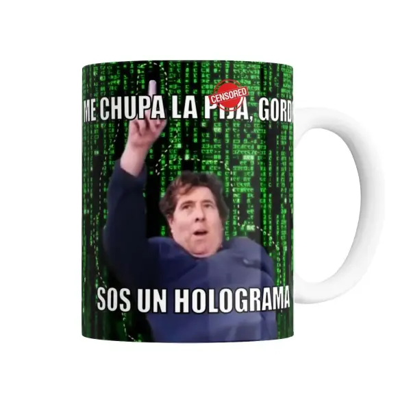 Taza de Cerámica Vieja Holograma Sos Un Holograma Matrix