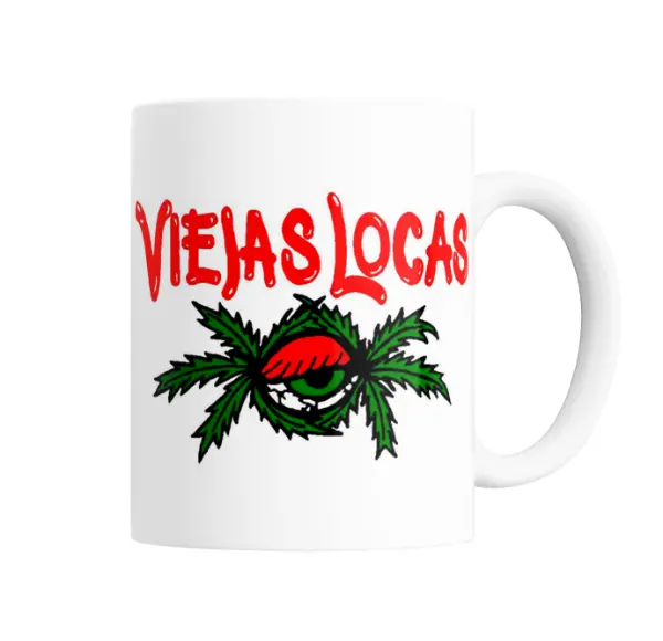 Taza de Cerámica Viejas Locas Logo Ojo con Hojas