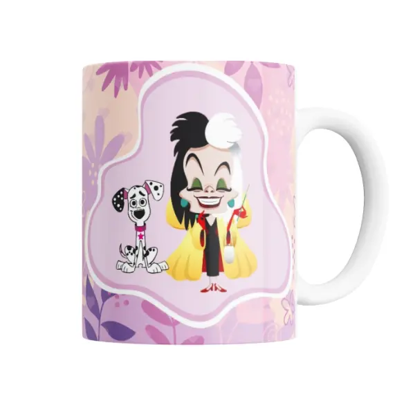 Taza de Cerámica Villanas Disney Cruella de Vil Dálmatas