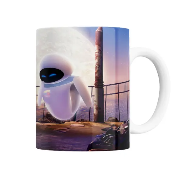Taza de Cerámica Wall-E y Eve en la Tierra