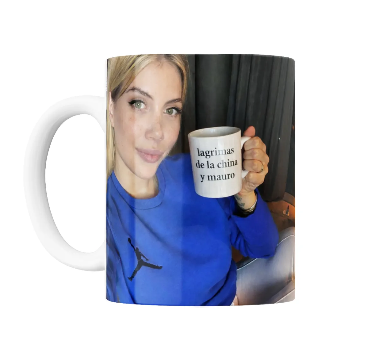 Taza de Cerámica Wanda Nara Lágrimas de la China y Mauro - vista 2