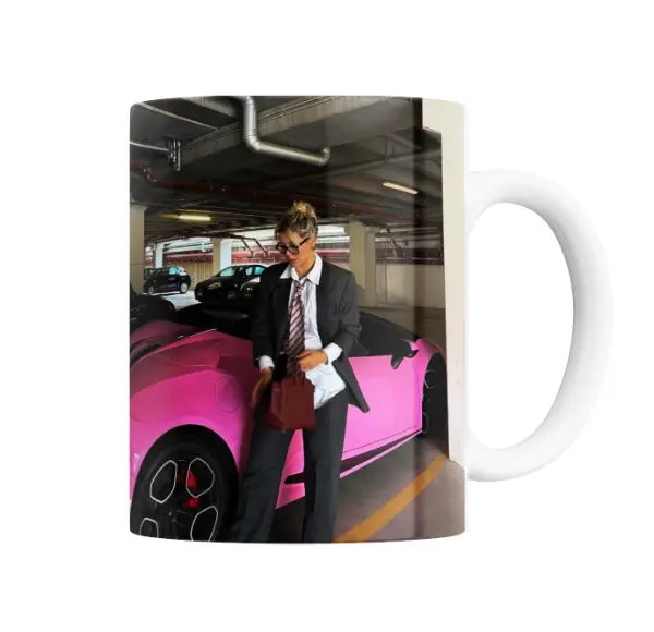 Taza de Cerámica Wanda Nara Auto Rosa