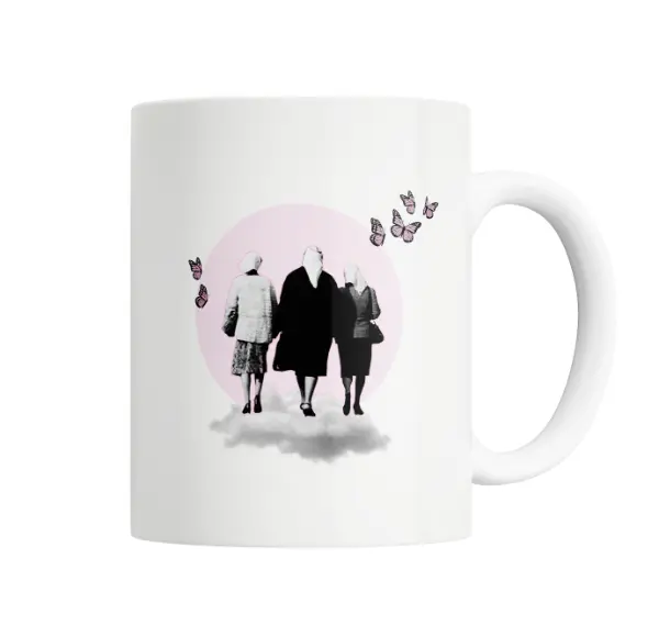 Taza de Cerámica Abuelas de Plaza de Mayo Pañuelos Blancos Mariposas